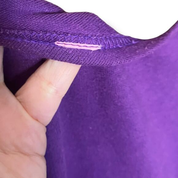 Vintage Purple Floral Striped V-Neck Tee Retro 80s Style Women’s M - Picture 5 of 6